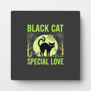 Plaque Photo Graphisme d'amour spécial chat noir Halloween