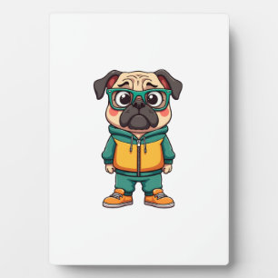 Plaque Photo Graphisme de mode urbaine de chien de pug hipster