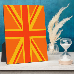 Plaque Photo Gras orange Union Jack Britanniques Drapeau Swag
