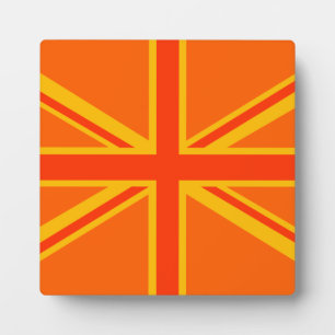 Plaque Photo Gras orange Union Jack Britanniques Drapeau Swag