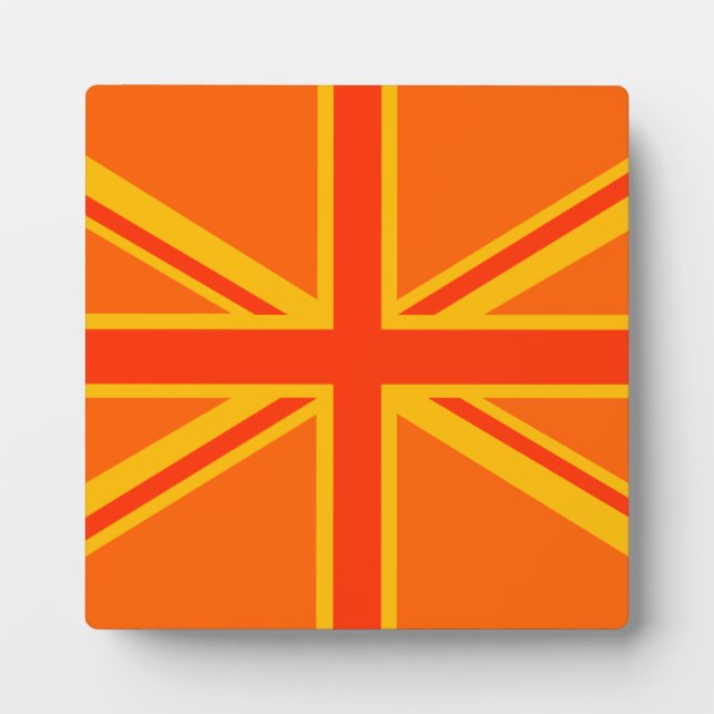 Plaque Photo Gras orange Union Jack Britanniques Drapeau Swag (Devant)