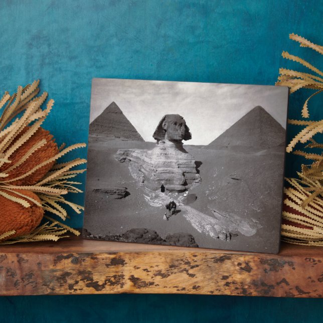 Plaque Photo Great Sphinx & Gizeh Pyramides Necropolis Egypte (Côté)