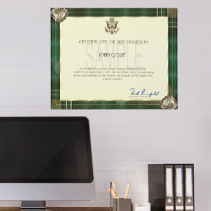 Plaque Photo Green Antique Frame with Silver Your Photo Here