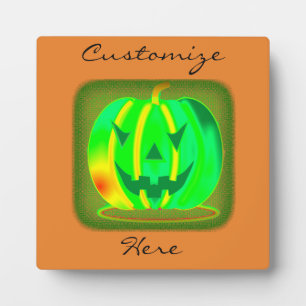 Plaque Photo Green Jack olantern Halloween Thunder_Cove