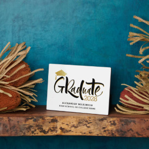 Plaque Photo Grille minimaliste de script or moderne