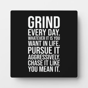 Plaque Photo Grind Chaque Jour - Motivation