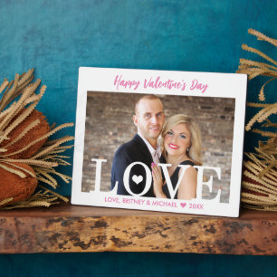 Plaque Photo Grosses lettres d'amour   Pink Script Photo modern