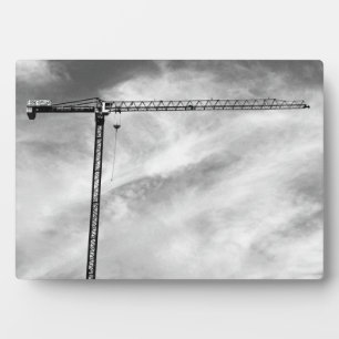 Plaque Photo Grue de construction artistique Photo noir et blan