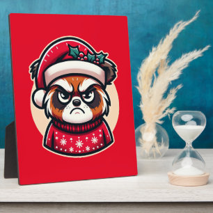 Plaque Photo Grumpy Christmas Chat - Ambiance festive amusante 