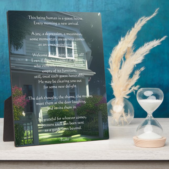 Plaque Photo Guest House Rumi Poem Tabletop (Côté)
