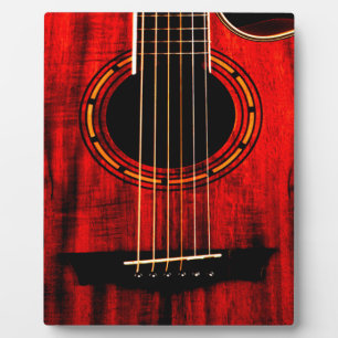 Plaque Photo Guitare acoustique Musique en bois