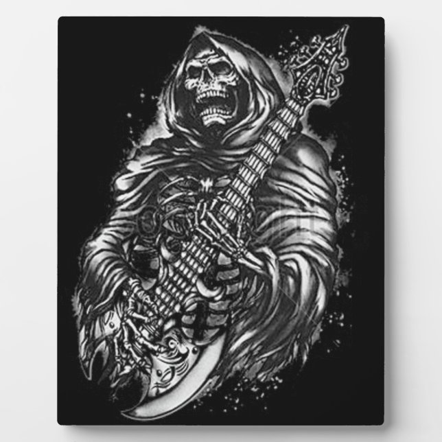 Plaque Photo Guitare de faucheuse Grim (Devant)