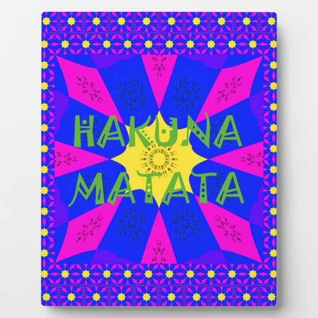 Plaque Photo Hakuna Matata Beautiful Amazing Design Colors (Devant)