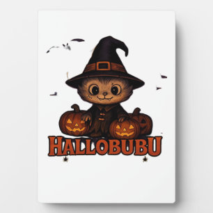 Plaque Photo Hallobubu Halloween Mignon et sorcière chat T-Shir