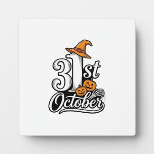 Plaque Photo Halloween 31 octobre typographie conception de t-s