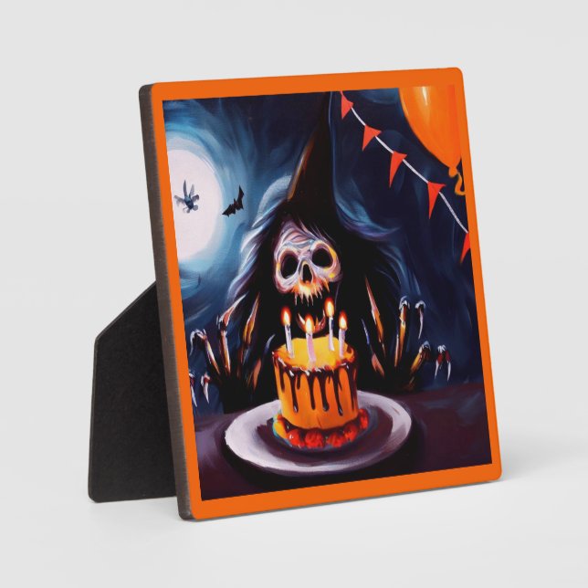 Plaque Photo Halloween - Anniversaire 4 (Recto)