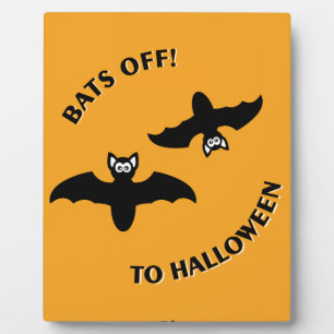 Plaque Photo Halloween Bats Orange