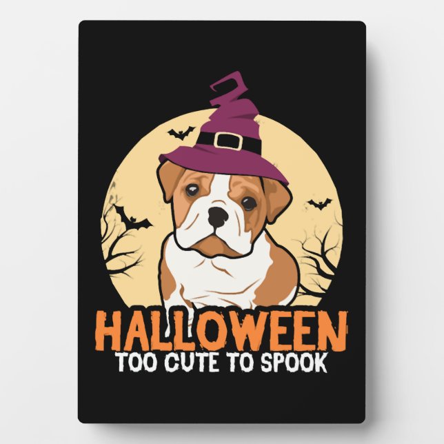 Plaque Photo Halloween Cute Bulldog (Devant)