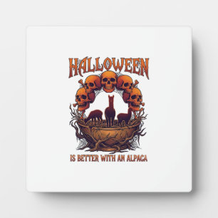 Plaque Photo Halloween Est Meilleur Alpaga Crânes Orange Toile