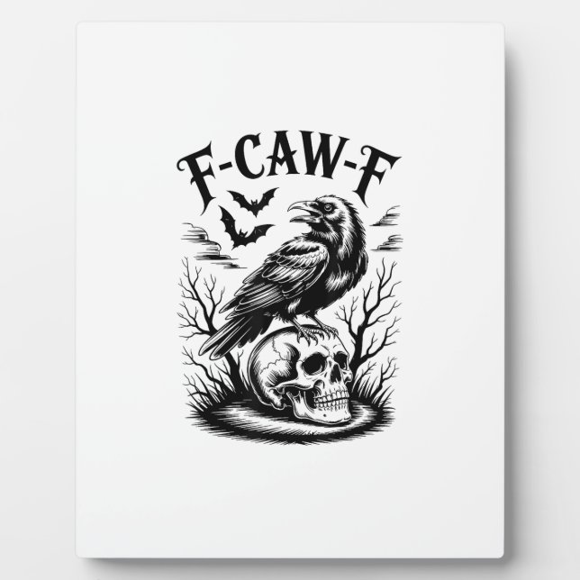 Plaque Photo Halloween F-Caw-F Bird Crow Women Men Trendy Casua (Devant)