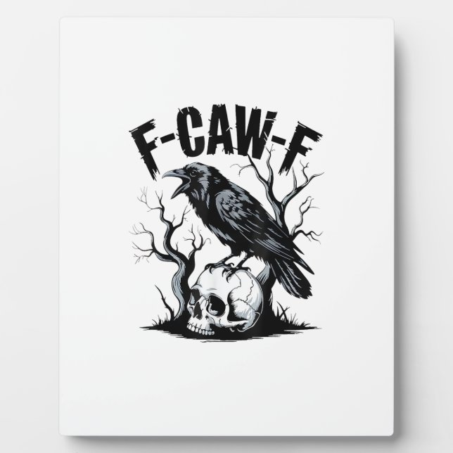 Plaque Photo Halloween F-Caw-F Oiseau Corbeau Femmes Hommes Rét (Devant)