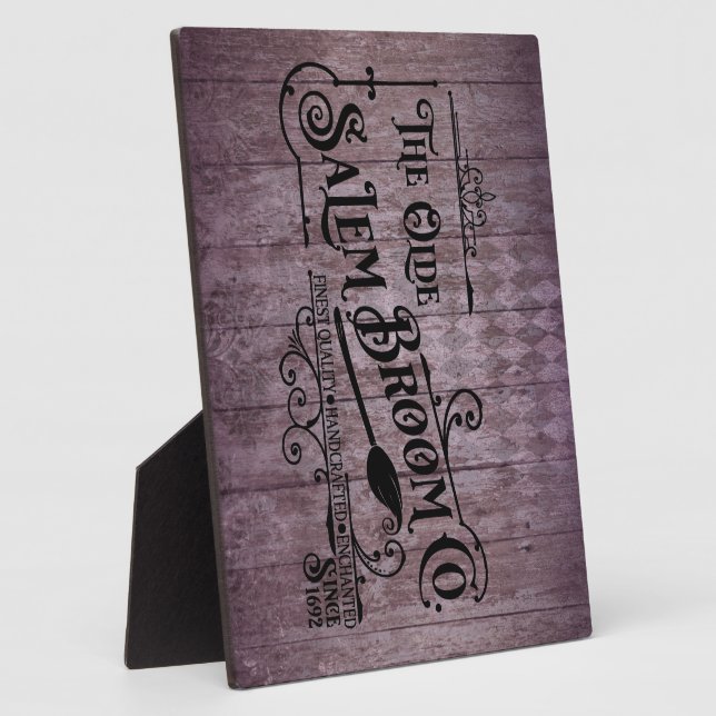Plaque Photo Halloween Purple Grunge Gothique Salem Broom Compa (Côté)