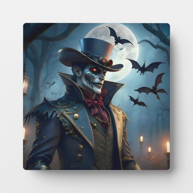 Plaque Photo Halloween Steampunk Southern Gentleman Zombie (Devant)