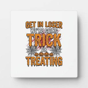 Plaque Photo Halloween Trick Or Treating Typographie Vintage De