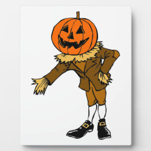 PLAQUE PHOTO HALLOWEWEEN TÊTE CITROUILLE SCARECROW PILGRIM