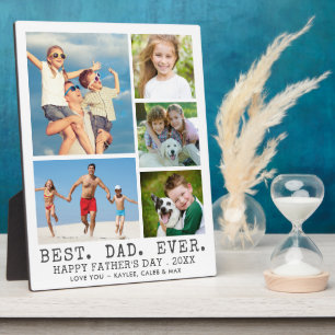 Plaque Photo Happy Fête des pères BEST PAPA EVER 5 Collage phot