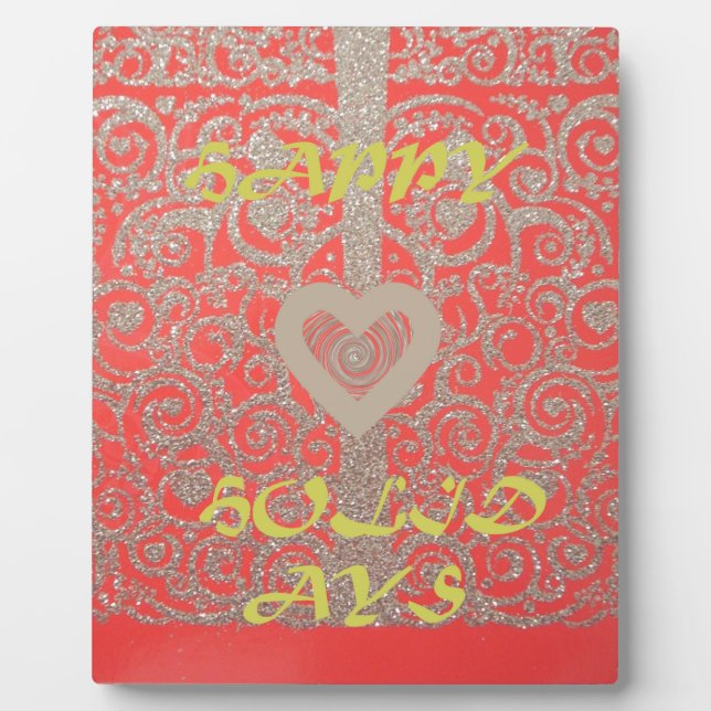 Plaque Photo Happy Holidays Parties scintillant rouge design co (Devant)