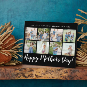 Plaque Photo Happy Mother's Day Photo Collage Custom Black