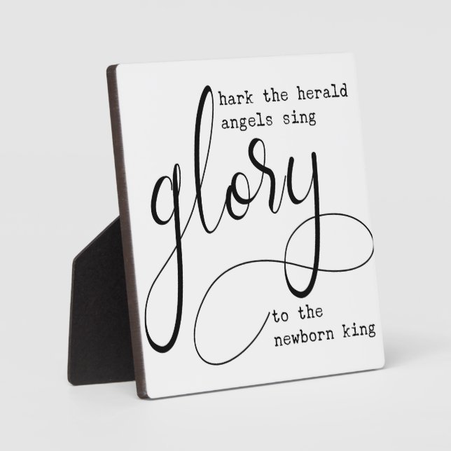 Plaque Photo Hark les anges hérités chanter gloire Noël Signe (Recto)