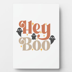Plaque Photo Hé Boo Boho Halloween Hé Boo Fantôme
