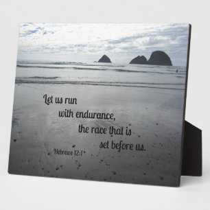 Plaque Photo Hebrews 12:1 Let us run with endurance...