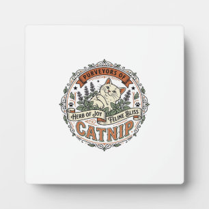 Plaque Photo Herbe à Chat Chat Herbe à Chat Vintage Vector Art