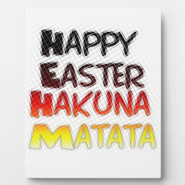 Plaque Photo Heureux Pâques Hakuna Matata Saison de Vacances (Devant)