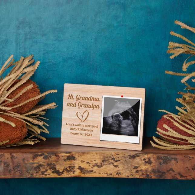 Plaque Photo Hi Grand-mère et grand-père Photo Ultrasound Frame (Côté)