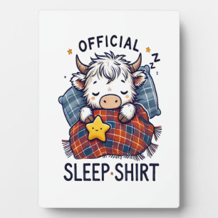 Plaque Photo Highland Cow Png, Official Sleep Png