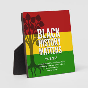 Plaque Photo Histoire noire Marcus Garvey Citation BHM