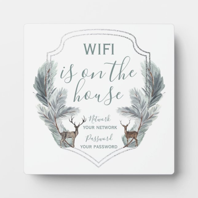 Plaque Photo Hiver Deer WiFi Sur La Maison Invité (Devant)
