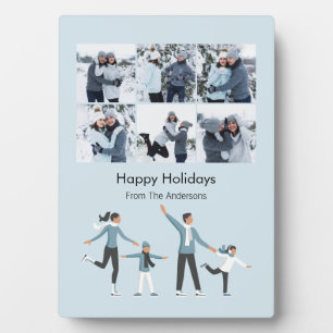 Plaque Photo Hiver Famille Amusement Noël