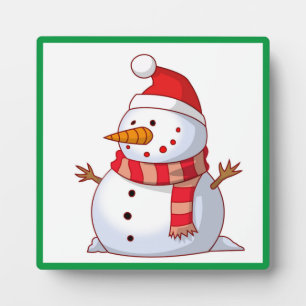 PLAQUE PHOTO HIVER SNOWMAN