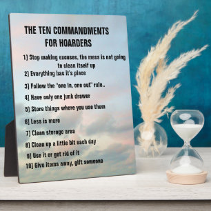 PLAQUE PHOTO HOARDERS DIX COMMANDEMENTS