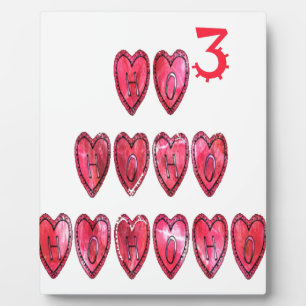 Plaque Photo Hoho ! Père Noël coeur cool texte Noël amour desi