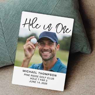 Plaque Photo Hole In One Golfer Award Photo Gift Black White