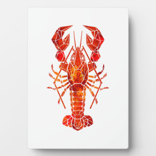 Plaque Photo Homard polygonal rouge
