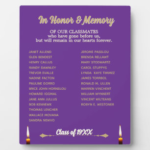 Plaque Photo Hommage de retrouvailles de classe sur socle viole