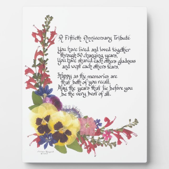 Plaque Photo Hommage du 50e anniversaire (Devant)