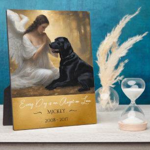Plaque Photo Hommage pour la perte de Black Lab Angel Illustrat